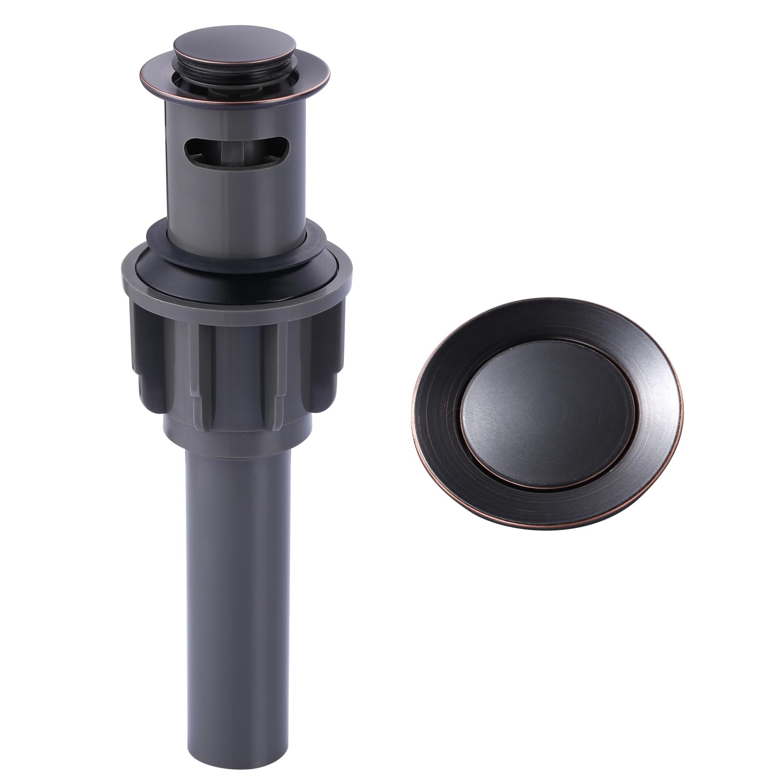 ALEASHA Bathroom Sink Drain with Overflow Vessel Sink Stopper,Pop Up Drain for Bathroom Sink Pop Up Drain Stopper for Hair Catcher,Oil Rubbed Bronze