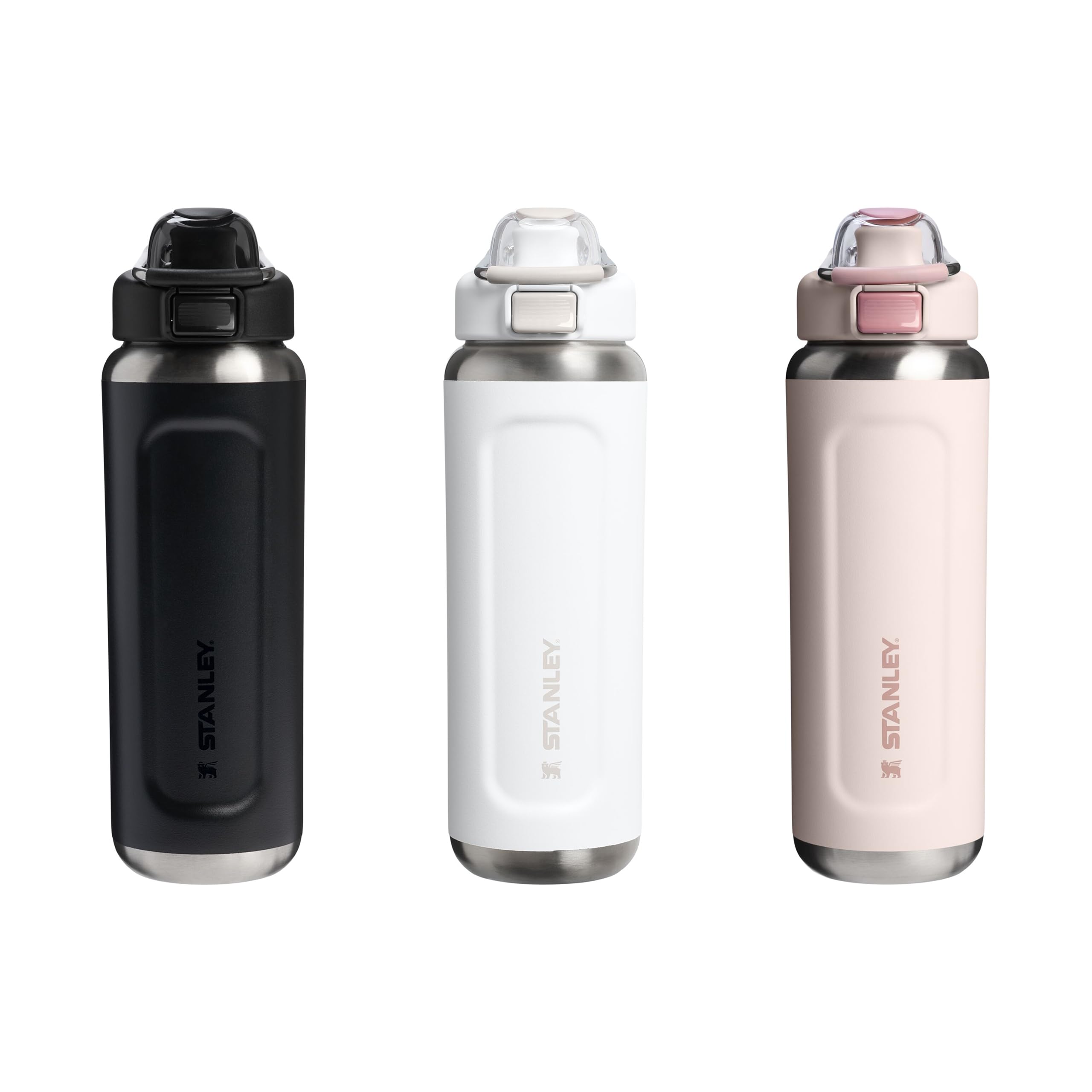 STANLEY 1913 Wellspring Bottle 0.7L - Black 2.0 | 12 Ore Di Freddo - 40 Ore Di Ghiacciata - Senza BPA - Acciaio Inossidabile Riciclato - A Prova Di Perdite