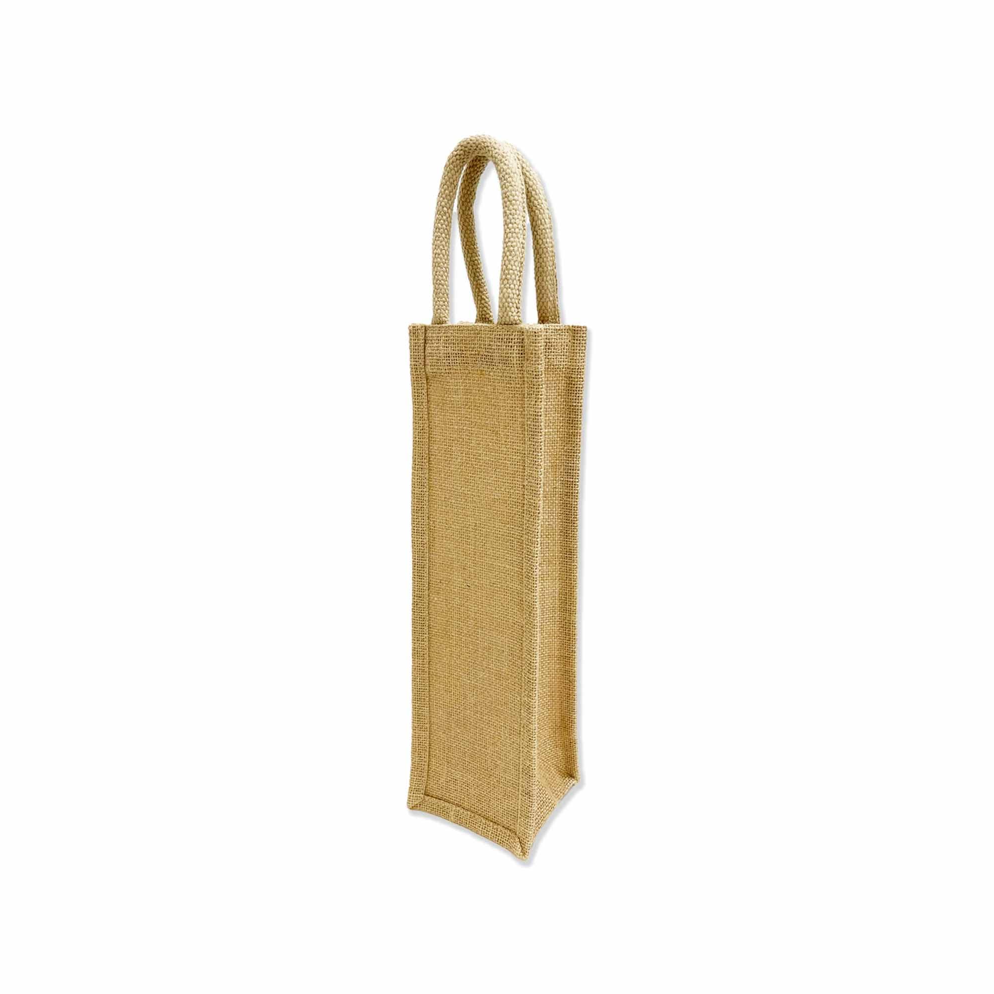Ecoduka® Jute Wine Carrier Bag, Reusable Hessian Bottle Bag | Sustainable Gift Bag for Christmas, Packaging, Eco Gifting (1 BOTTLE, 5)