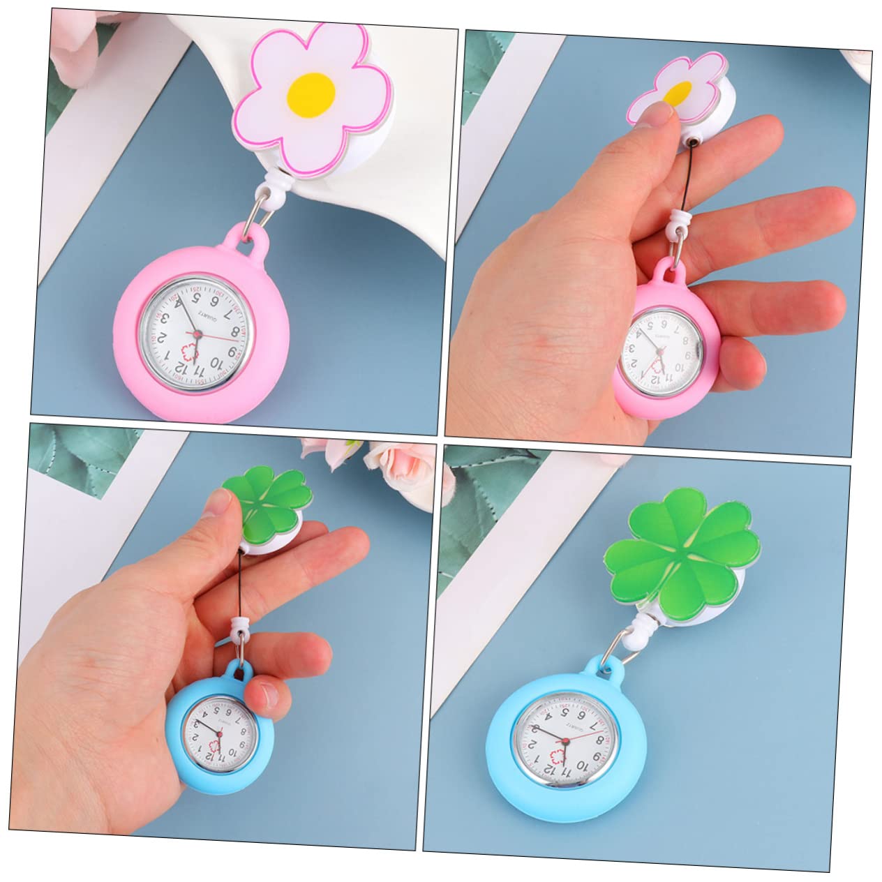 SHERCHPRY Mesa de Enfermera Reloj Medico Colgante Fob Reloj Mujer Accesorios enfermeria relógio Digital de Bolsillo de Enfermera Digital retráctil ：，：