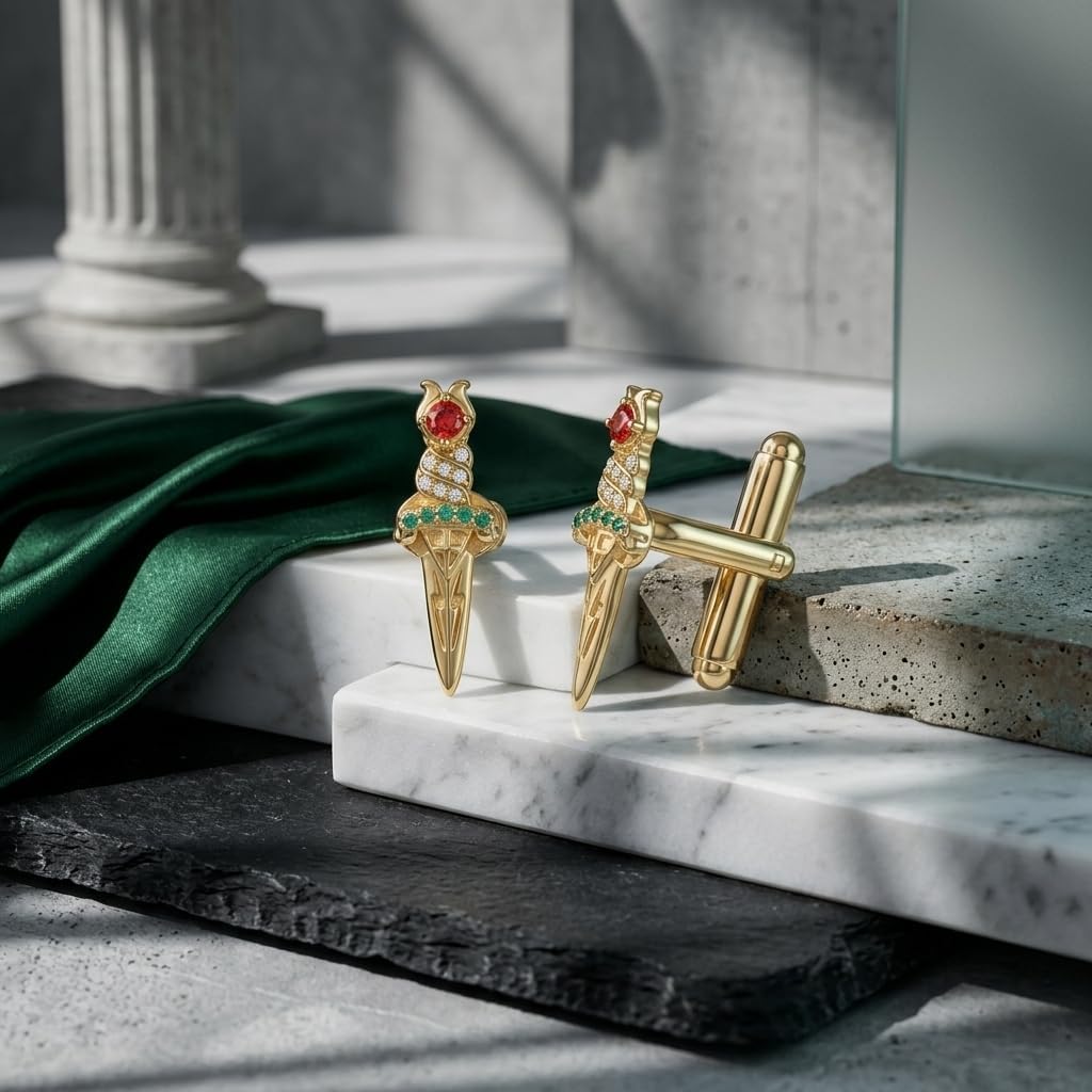 Gold Cufflinks for Men Sterling Silver Sword Cufflinks Business Wedding Groomsmen Gifts Suit Shirt Accessories for Men Father