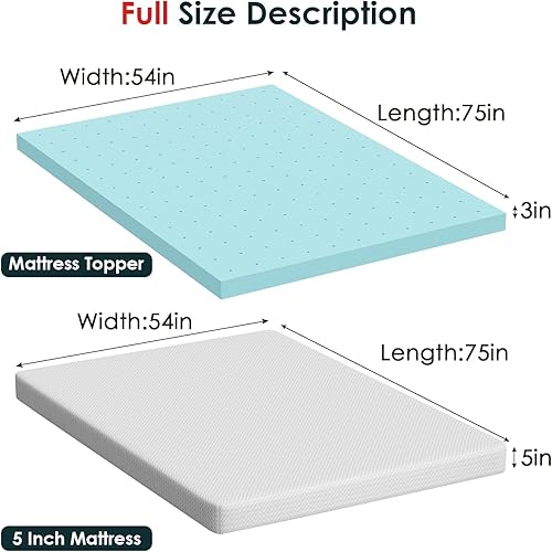 Miniatura 87 de FDW - Colchón de 6/8/10/12 pulgadas de espuma viscoelástica de gel para dormir fresco y alivio de la presión, firmeza media, certificación