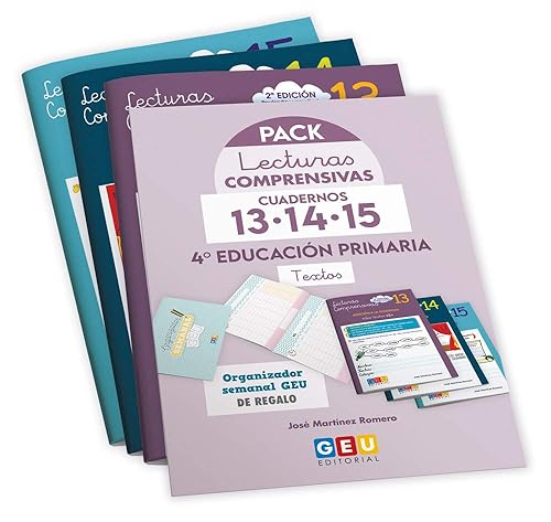 Pack Lecturas Comprensivas 4º primaria/ Editorial Geu/ Mejora Comprensión Lectora/ Recomendado Como Apoyo/ Actividades sencillas (Niños de 9 a 10 años)