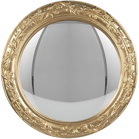 MAISONICA 26cm Gold Convex Porthole Mirror Cover