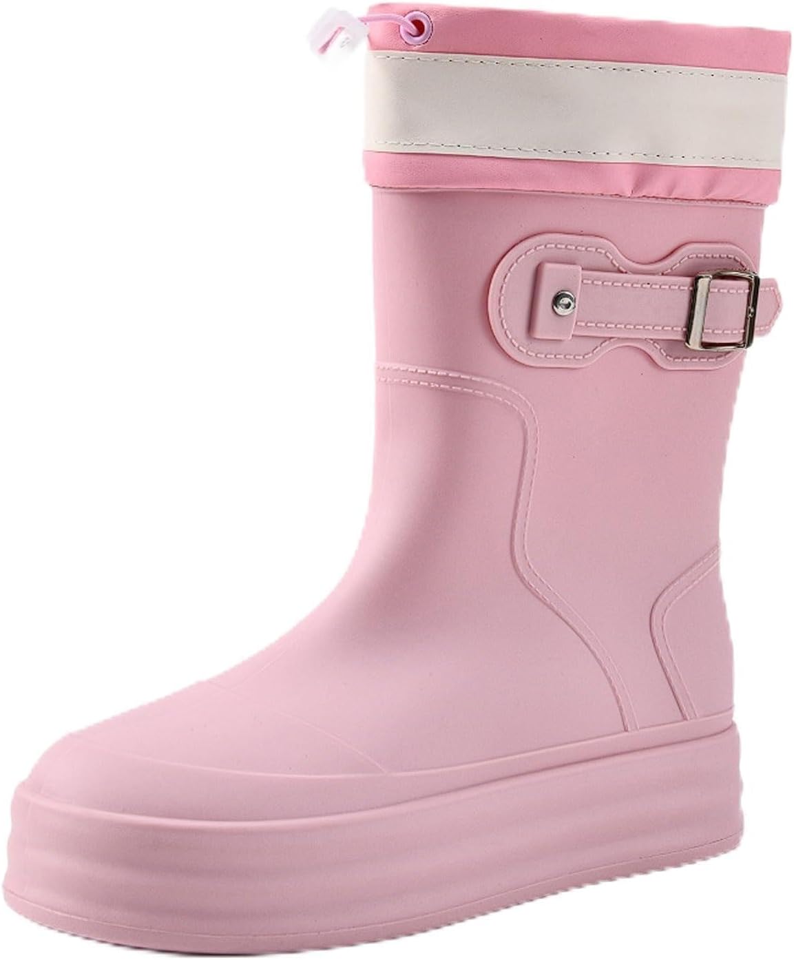 Women's Waterproof Platform Mid-Calf Rain Boots Lightweight non-slip Collar Gardening Boots for Outdoor Farm Work