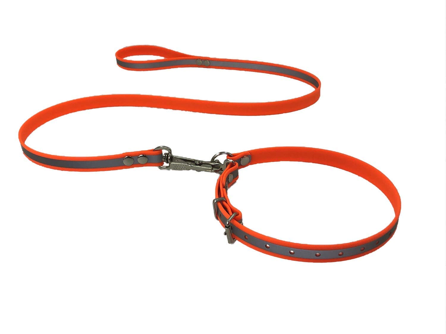 Befreiungsleine Rettungshundeleine aus Wasserfestem TPU Band, Typ 1, 19mm x 120cm, Hals 40-60cm, Reflektierend, Signalorange