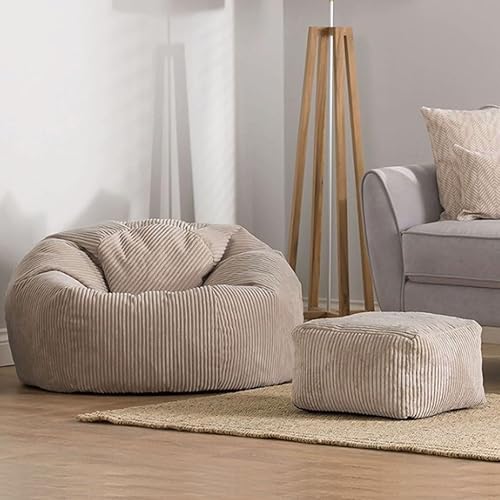 Miniatura 2 de PEKJI Puf suave y esponjoso, sofá, puf, hogar, sala de estar, balcón, sillón perezoso, dormitorio, ocio, puf, tatami con relleno, color rosa