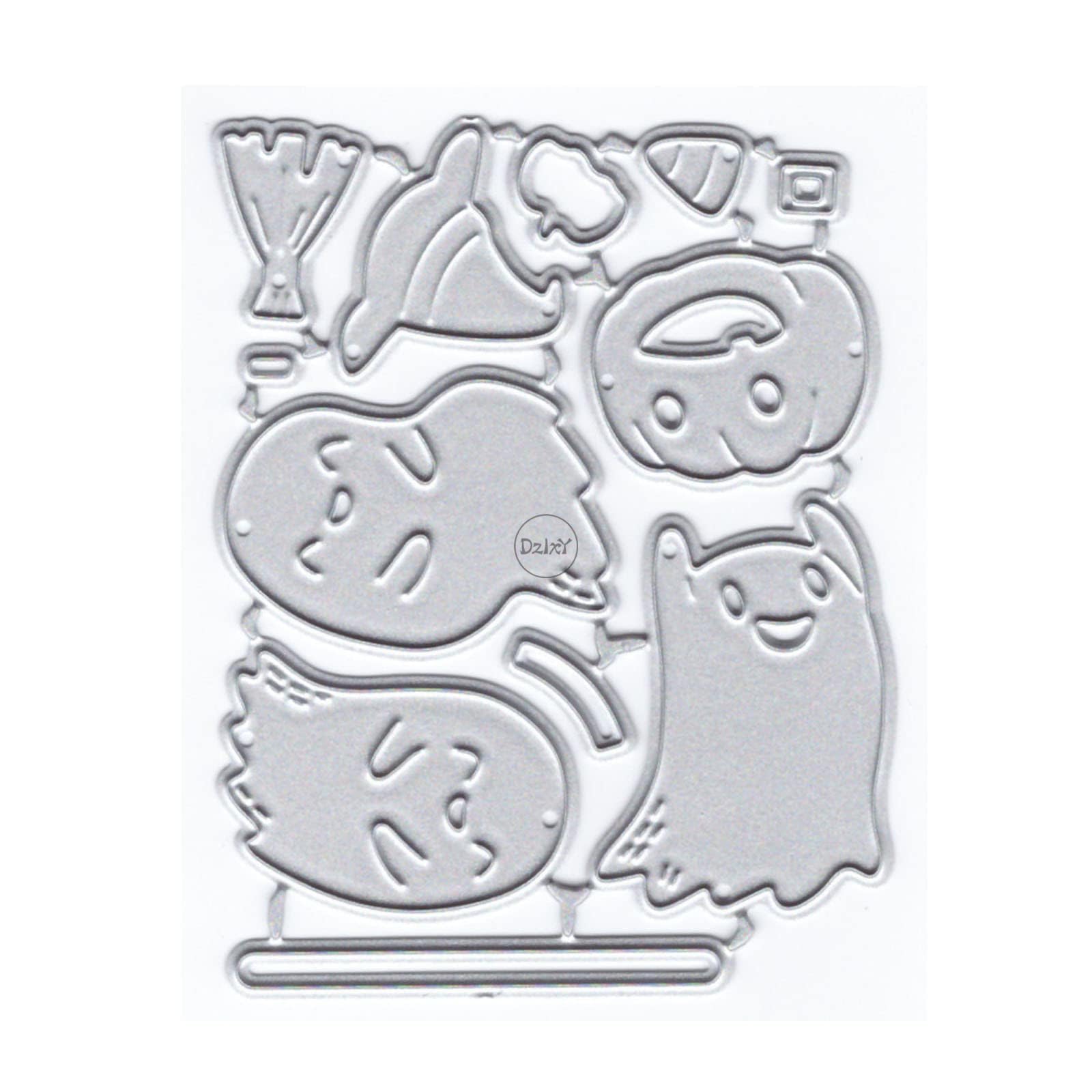 DzIxY Horror Halloween Ghosts Metal Cutting Dies for Card Making Scrapbook Kit Embossing Paper Die Cuts Machine Stencils Storage Pockets Supplies