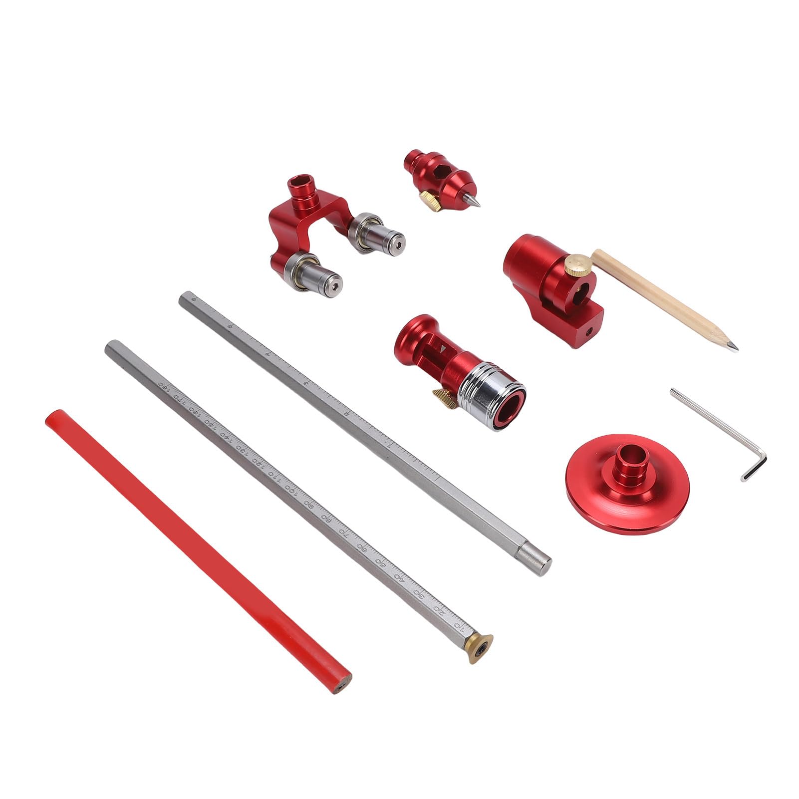 FTVOGUE Calibro per Marcatura per Legno Ad Archi Paralleli, Ruota per Marcatura per Strumento per Scriba in Legno in Lega di Alluminio con Manopola Regolabile, Linee e Archi Paralleli, per Falegnami
