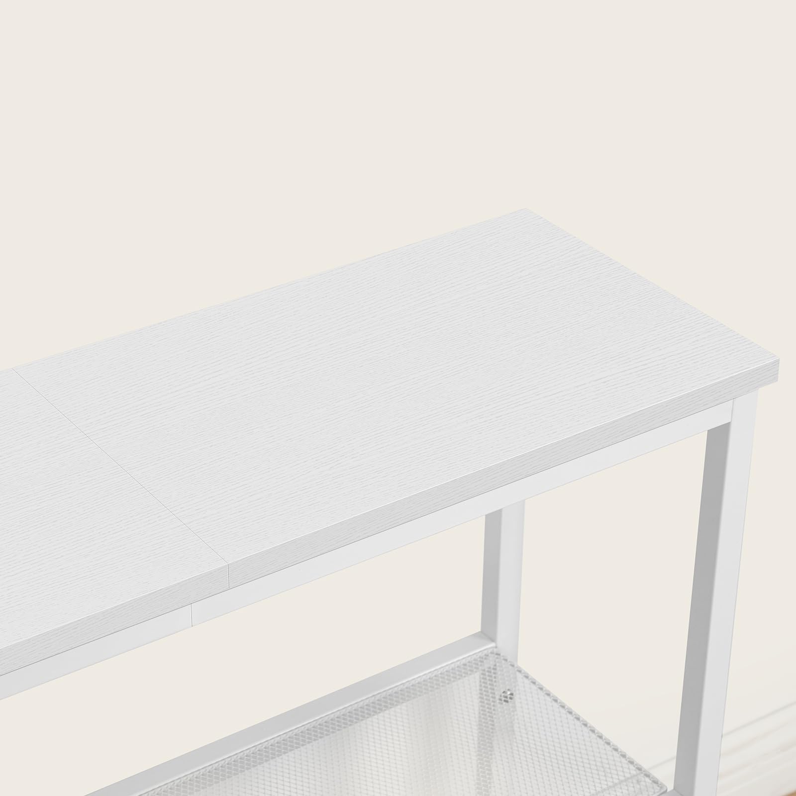 HOOBRO Mesa de Entrada Estrecha, Consola de Entrada, Mesa de Sofá, Mesa Auxiliar, Pasillo, Entrada, Salón, Blanco EWW73XG01