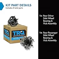 Vista 41 de TRQ Juego de 2 rodamientos de rueda trasera y conjunto de cubo con sensor ABS compatible con Ford Transit Connect 2014-2018