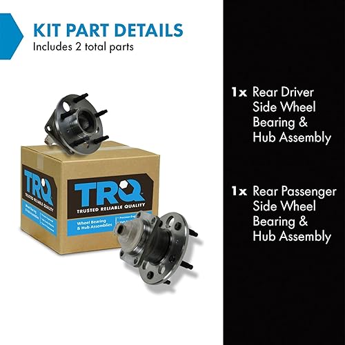 Vista 41 de TRQ Juego de 2 rodamientos de rueda trasera y conjunto de cubo con sensor ABS compatible con Ford Transit Connect 2014-2018