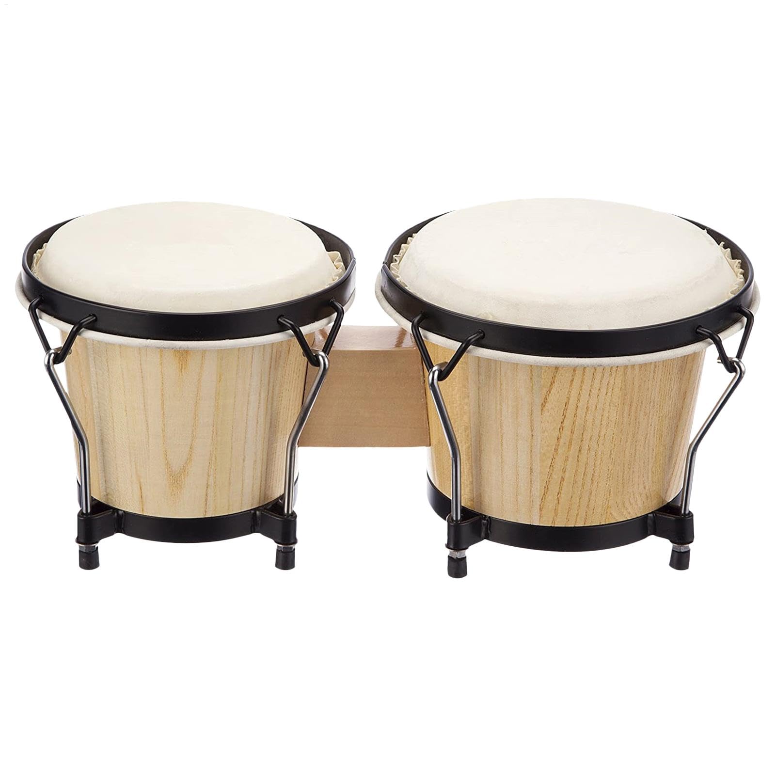Tambores de Bongó de Madera Tambor educativo hecho en madera | Bongos de Madera para Ritmo y Aprendizaje Musical Pequeño ligero portátil rítmico educativo juego bongó percusión familiar