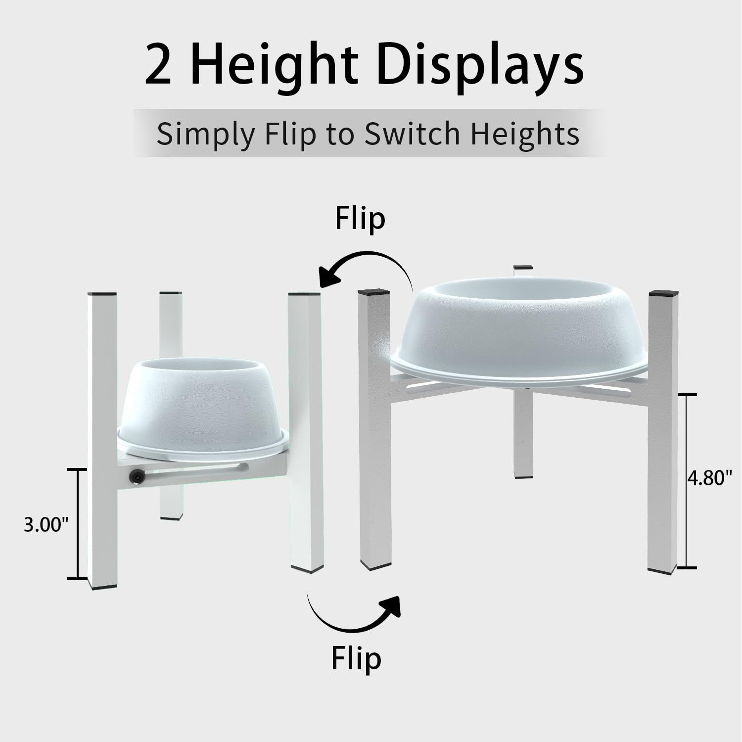 Soporte elevado para cuenco para gatos, bueno para aliviar la artritis de la digestión de gatos mayores, elevador de comedero de metal ajustable, se adapta a cuencos redondos de 5.1 a 7.4