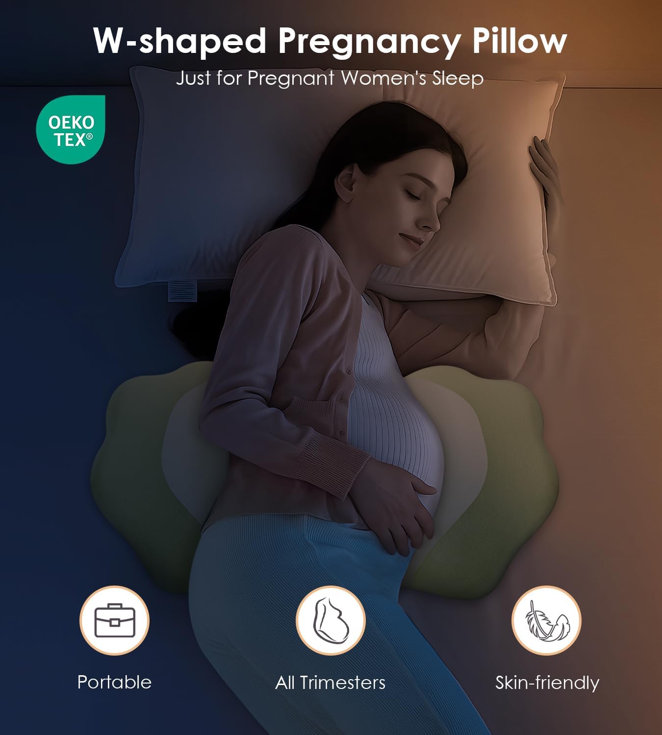  Memory Foam Pregnancy Pillow Maternity Wedge Pillow for Side Sleeper thumbnail
