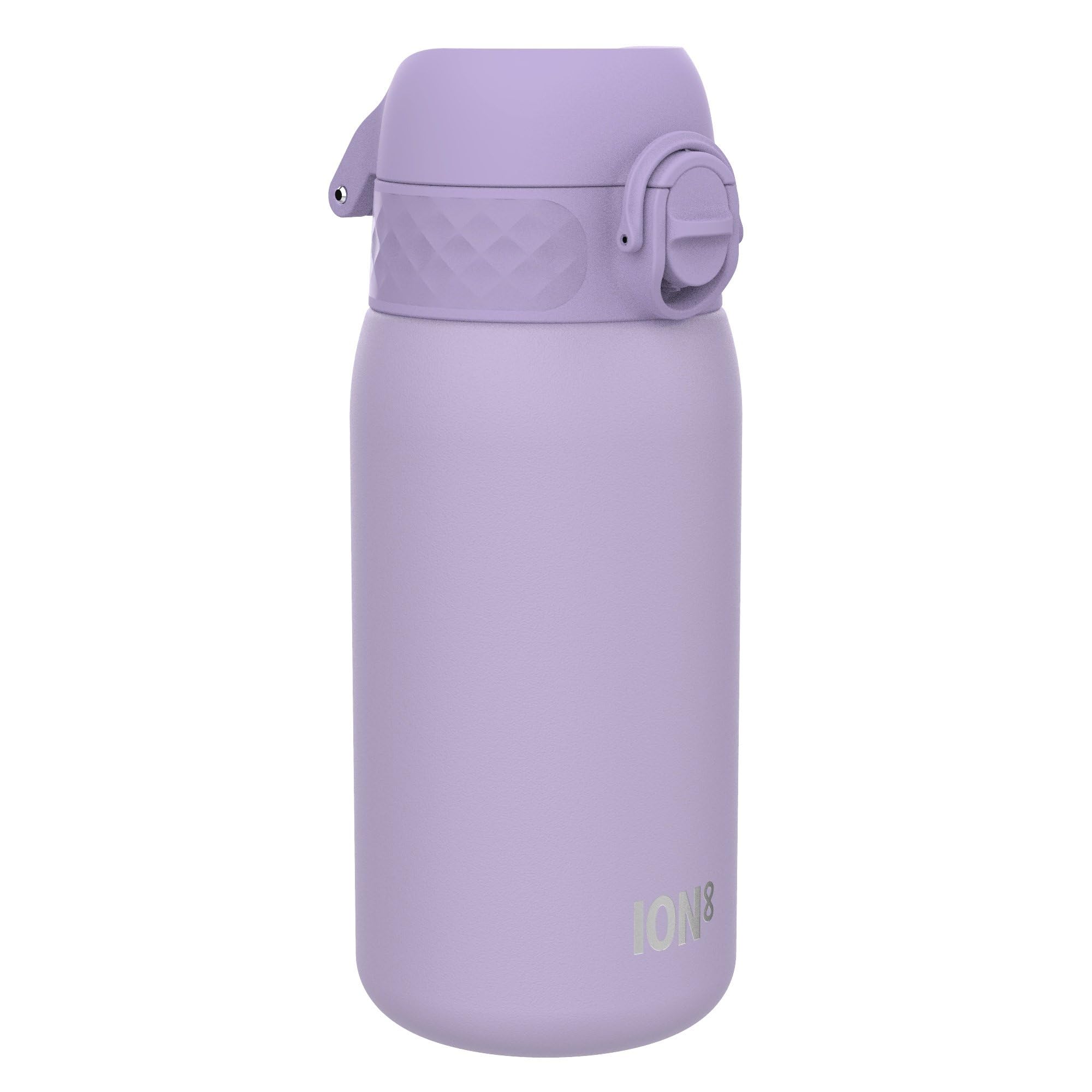 Ion8 Borraccia Inox Leggero per Bambini, 400ml, Non Isolato, a Prova di Perdite, Facile da Aprire, Serratura Sicura, Lavabile in Lavastoviglie, Facile Pulizia, Durevole e Antigraffio, Viola Chiaro