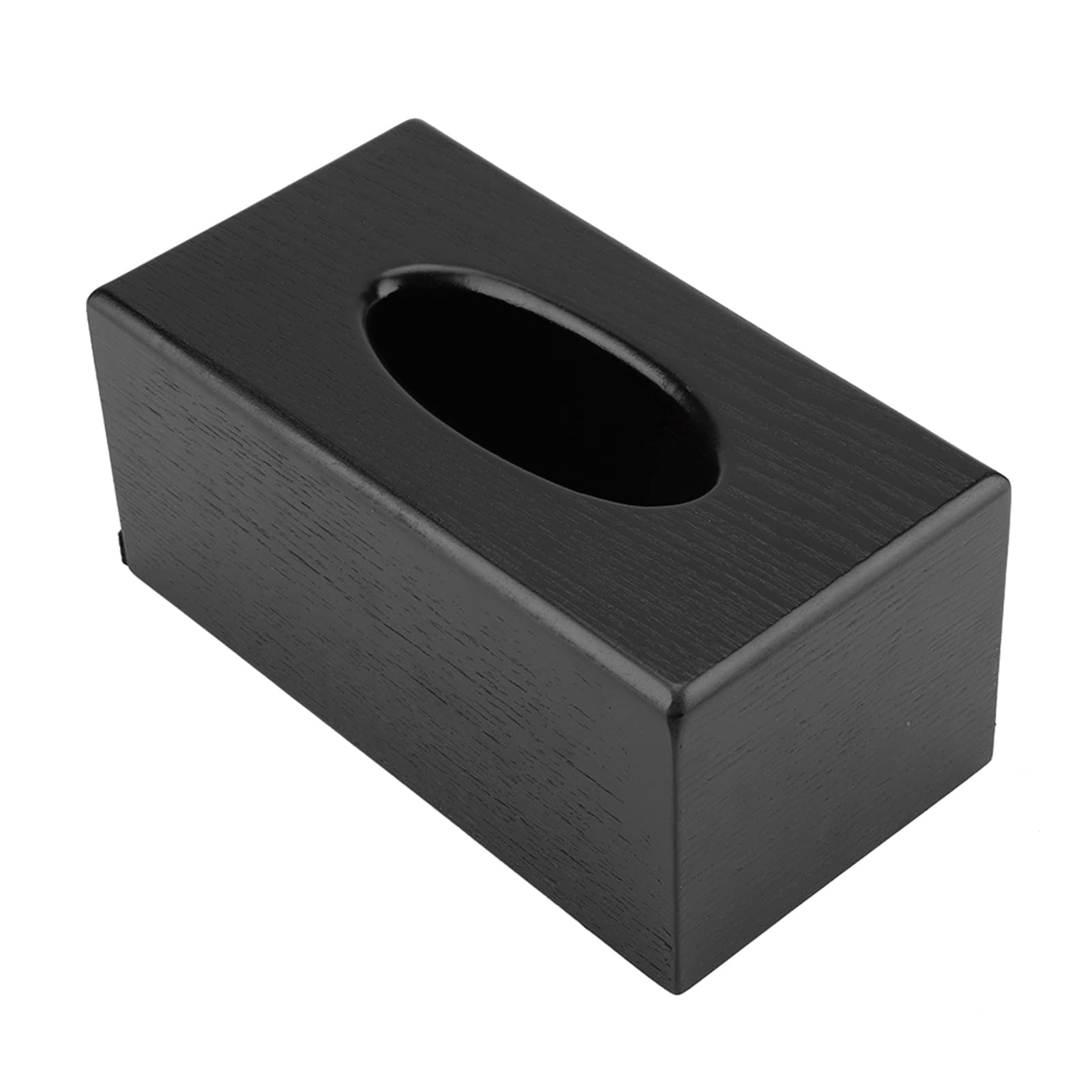 Dioche Metalowy Pojemnik na Chusteczki Eleganckie Drewniane Pudełko na Chusteczki - Prostokątny Wzór do Salonu, Sypialni i Kuchni - Trwały i Stylowy Pojemnik (BLACK)