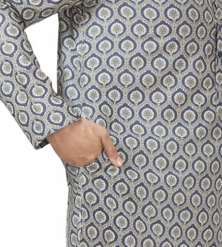 Image of Studio Shringaar Men's Cotton Relaxed Fit Straight Kurta