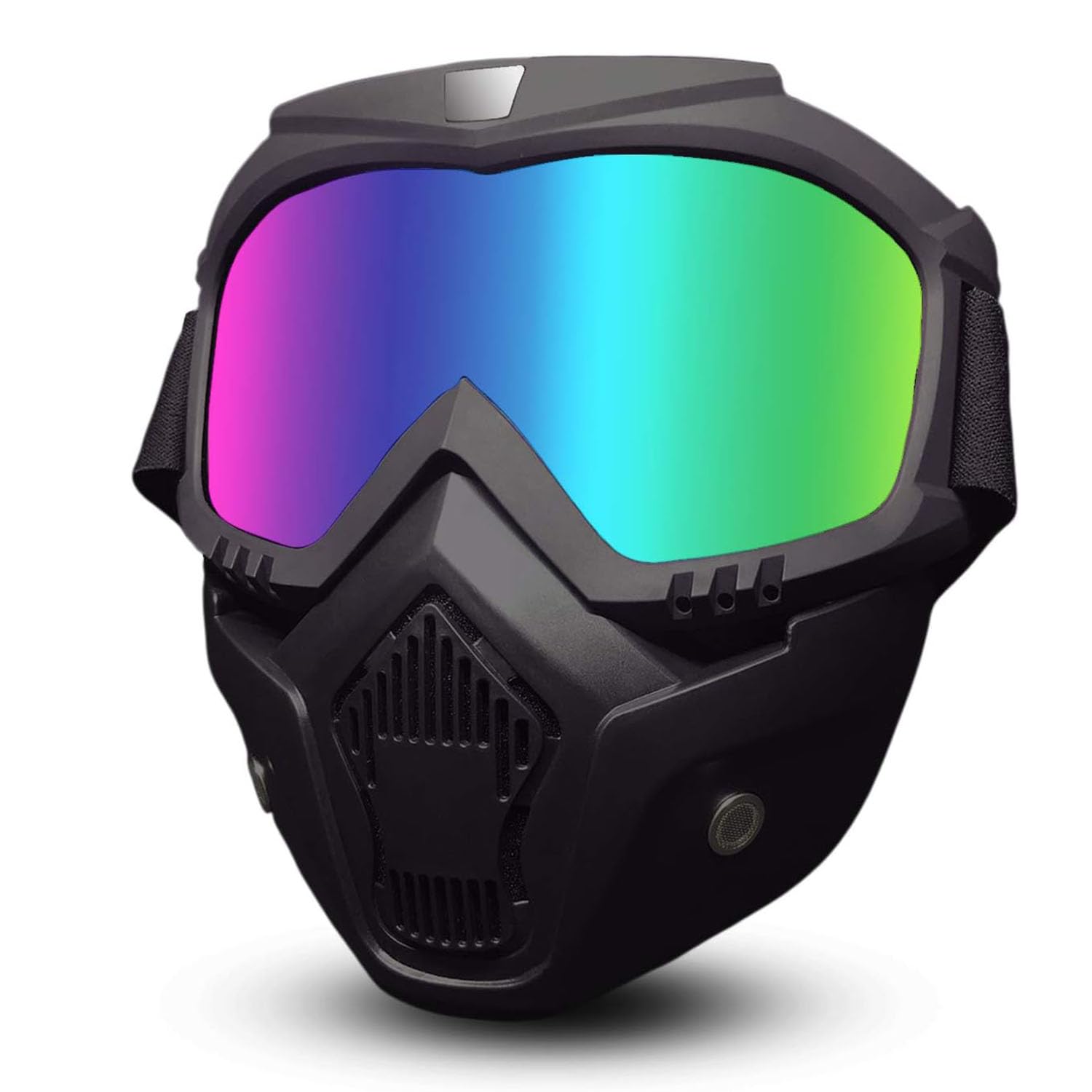 Aputue Motorcycle Goggles Detachable Face Mask, Retro Motorcycle Goggles with Removable Face Mask, Safety Goggles Mask UV400 Protection Compatible for Toy Game Rival, Ideal for Outdoor Sports