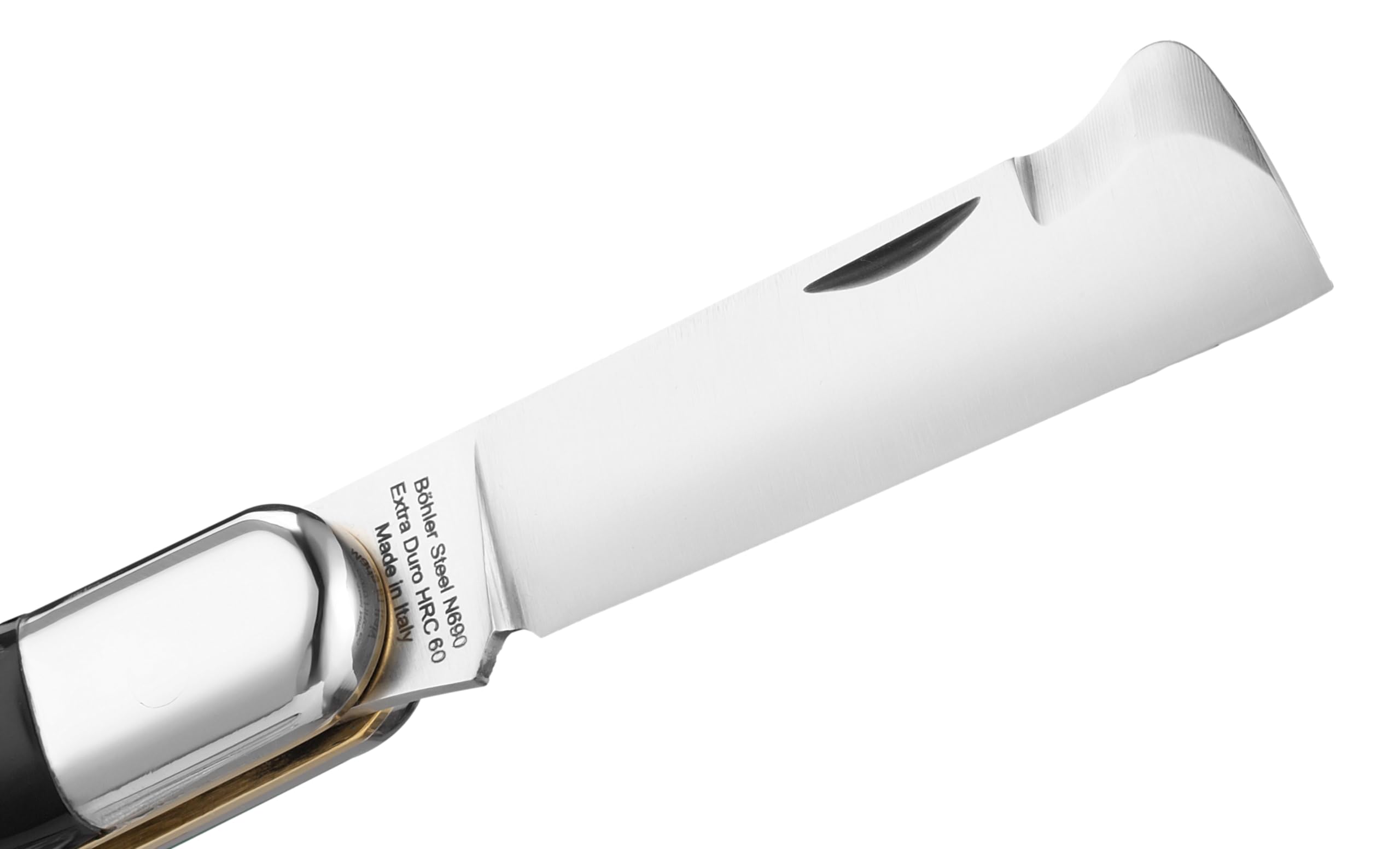 DUE BUOI 203C Coltello da Innesto per Mancini Professionale Alberi da Frutto e Giardinaggio Acciaio Inossidabile Böhler N690 Manico in Corno