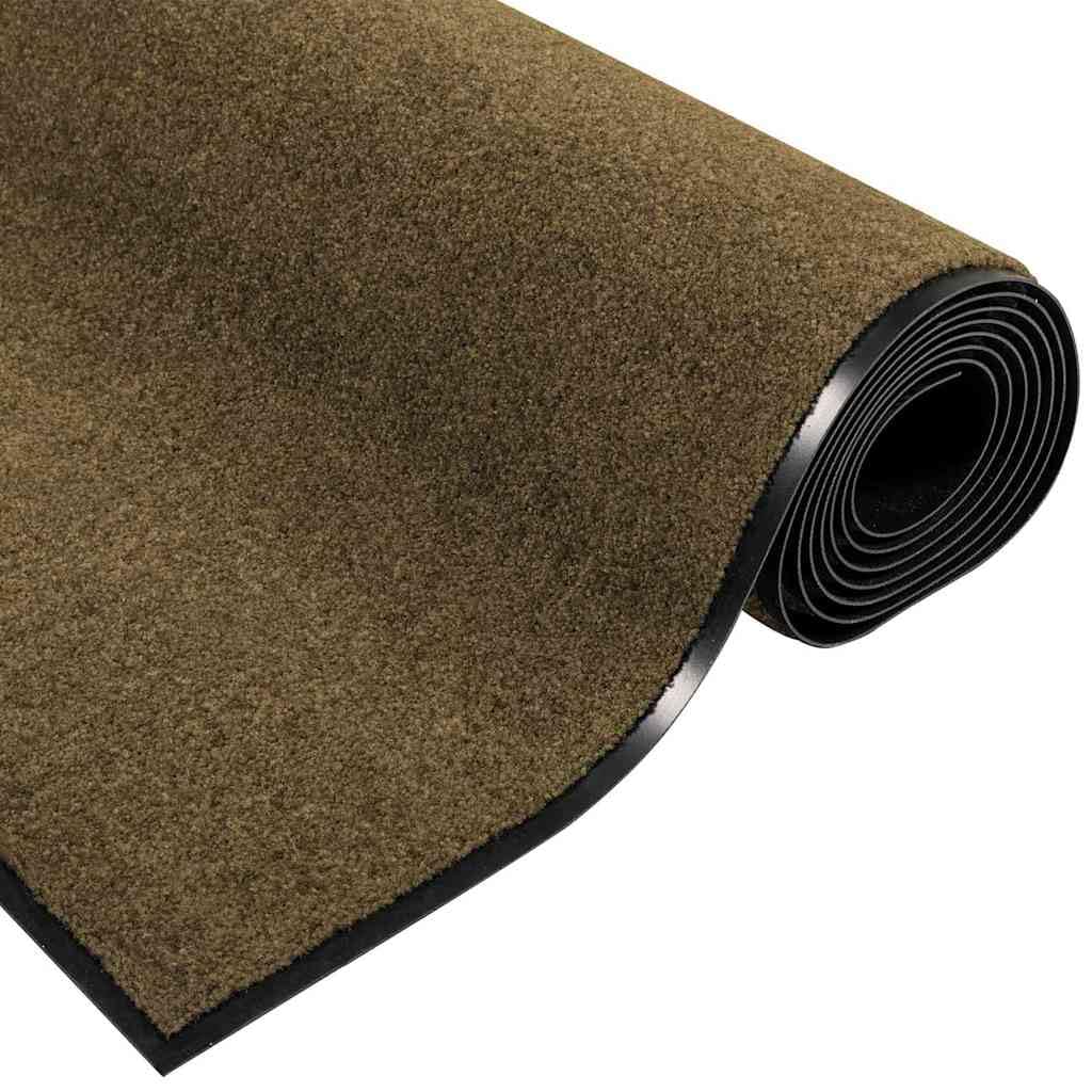 Felpudo marrón y negro rectangular 120 x 250 cm, 100% poliamida, felpudo para interior y exterior, antideslizante, resistente, ideal para entrada, pasillo, terraza, vestíbulo