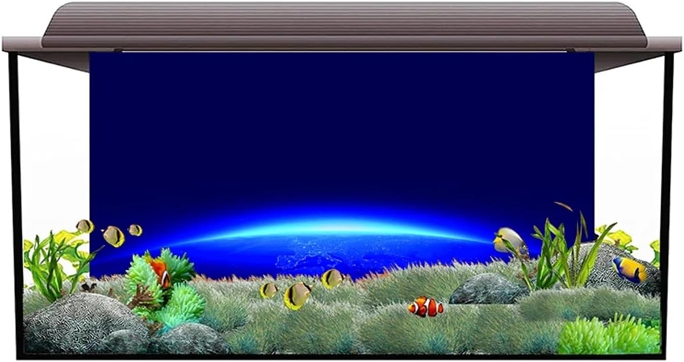 Aquarium Background Sticker Blue Planet Poster Fish Tank Decoration Self Adhesive Wallpaper Background(54x122cm)