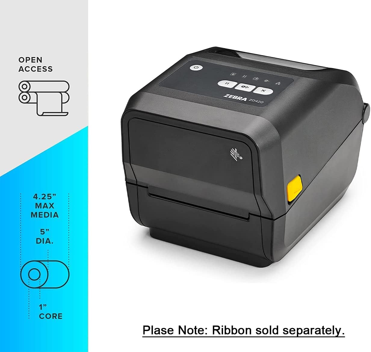 Zebra GK420T Thermal Transfer Desktop Printer, White - USB and Ethernet Connectivity, 203 dpi, 4.25" Max Print Width, Monochrome Barcode Label Printer : Everything Else