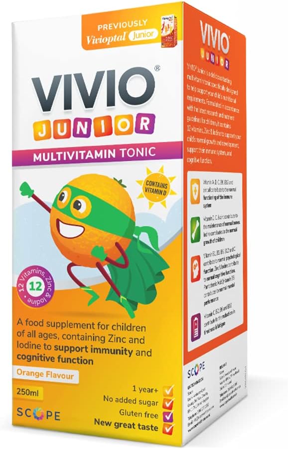 VIVIO Junior Multivitamin Tonic for Kids 12 Added Vitamins Plus Zinc