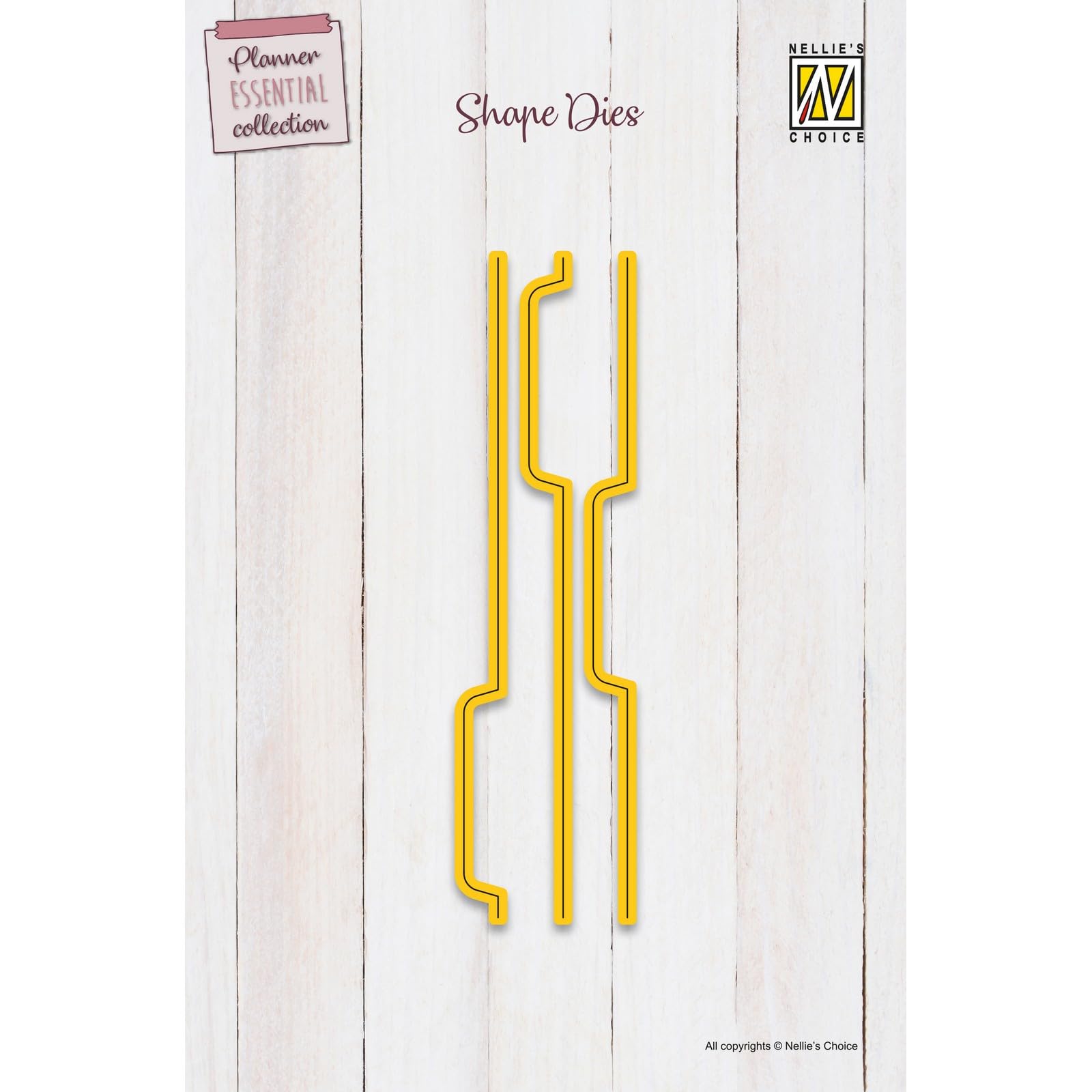 Nellie's Choice Cutting Die Tabs-4,6 x 16,2 cm-3-Card Making Supplies-Metal Dies for Bullet Journal, Planners, Scrapbooking, DIY and Paper Crafts, Yellow, 4,6 x 16,2 cm