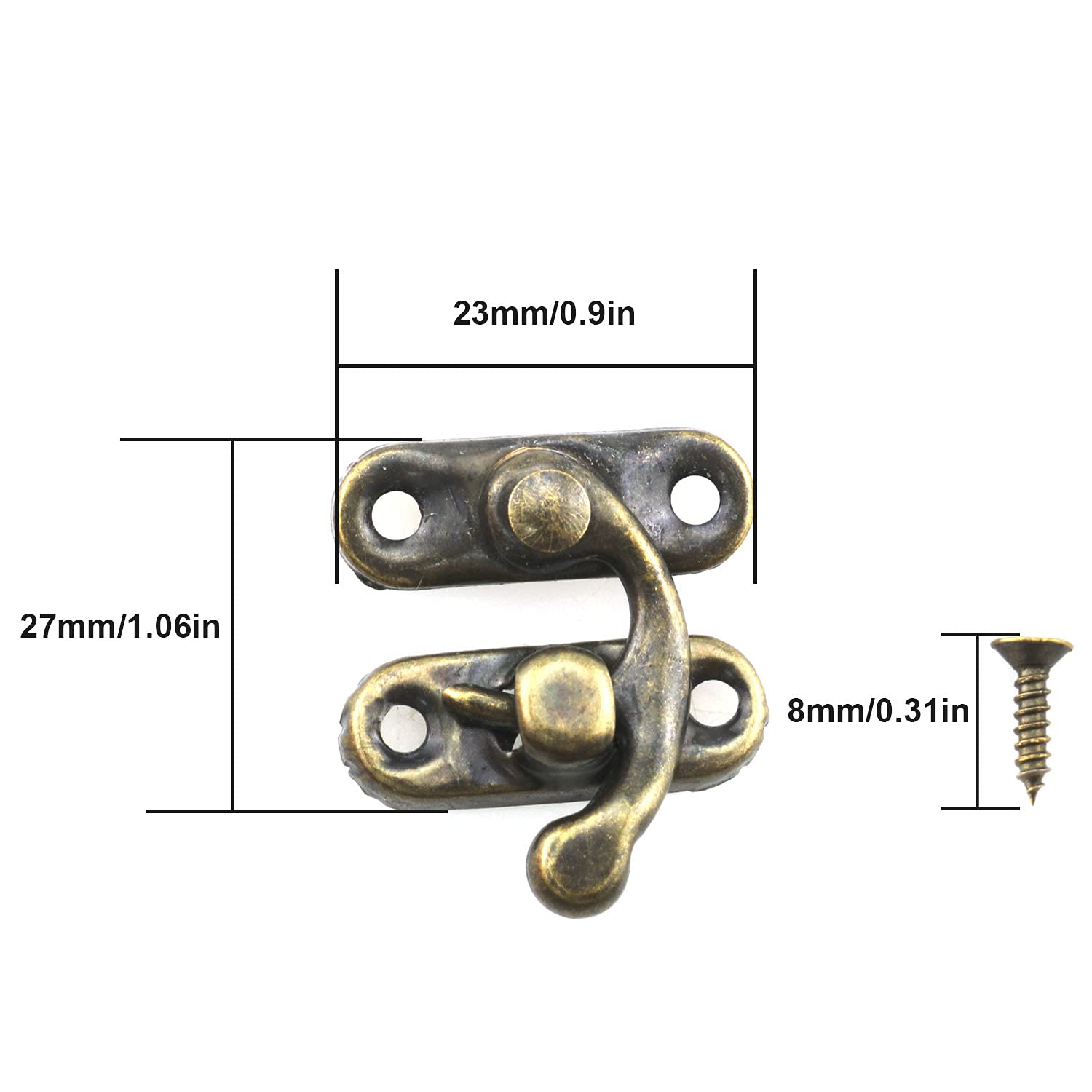 Vintage Bronze Swing Arm Latches - 6 Pack -2