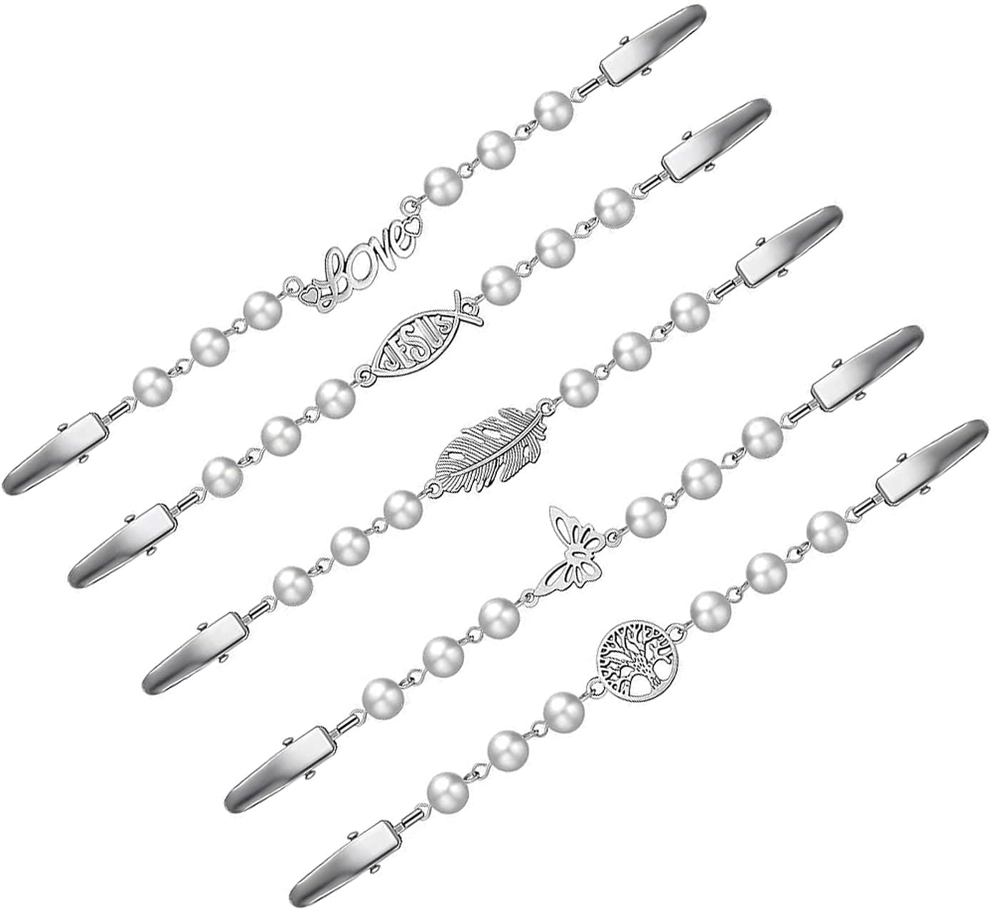 Trsnzul Pince à Cardigan 4 Pièces Rétro Cardigan Clip Broche Pour Robe