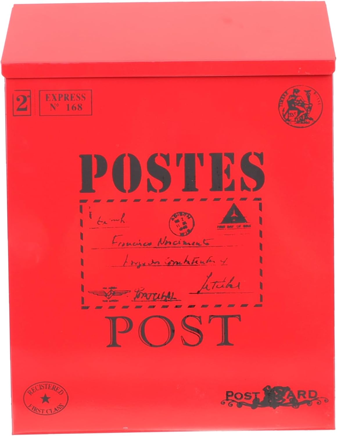 Mipcase Wall Mount Mail Box Lock Vintage Iron Post Box for Letters and Suggestions Wall-Mounted Mail Organizer Rustic Style