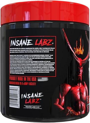 Miniatura 3 de Insane Labz Hellboy Edition - Polvo de preentrenamiento estimulante, con beta alanina, L citrulina y cafeína, aumenta la concentración, la energía,