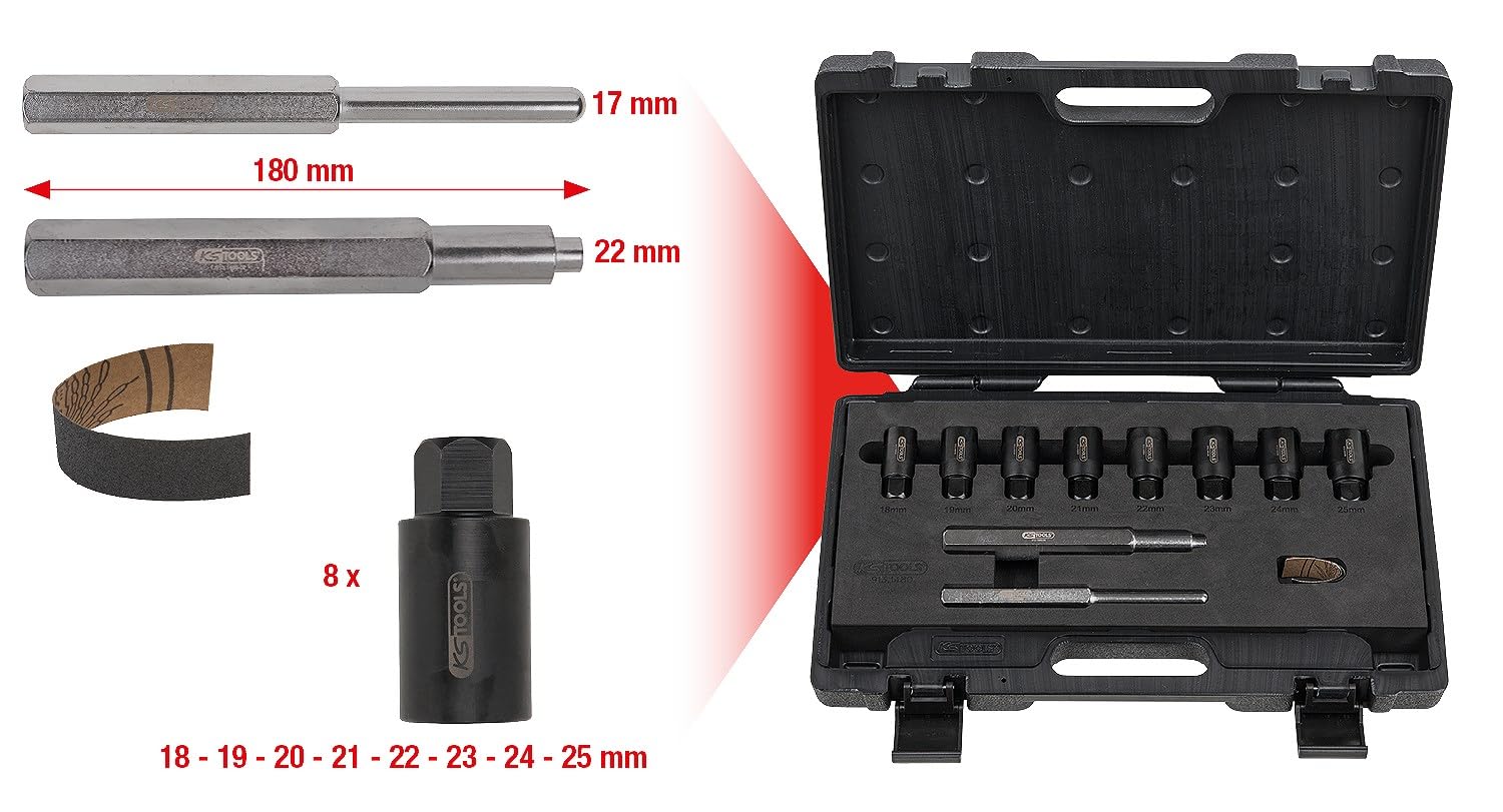KS Tools 913.1480 Zestaw Do Demontażu Zabezpieczeń Na Koła, 10-szt