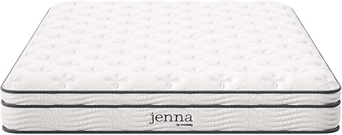 Miniatura 130 de Modway Jenna - Colchón King de muelles interiores (8 pulgadas), Tela, Blanco