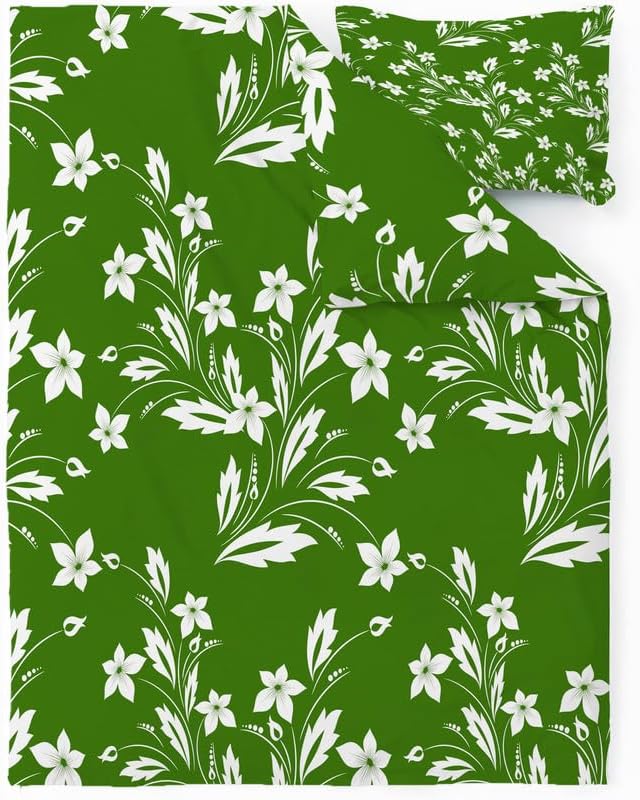 Miniatura 2 de Leaf Duvet Cover Full Floral Print Bedding Sets Full Soft Microfiber Comforter Cover and 2 Pillow Shams 20"X26", Bed Set Duvet Covers with Zipper