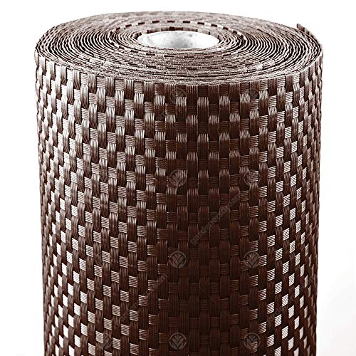 GardenersDream Polyrattan Sichtschutz & Windschutz (Dunkelbraun, 1 x 2 Meter) Polyrattan Balkon Sichtschutz Wetterfest - Ideale Sichtschutz Garten-, Sichtschutz Zaun- & Sichtschutz Balkon Verkleidung