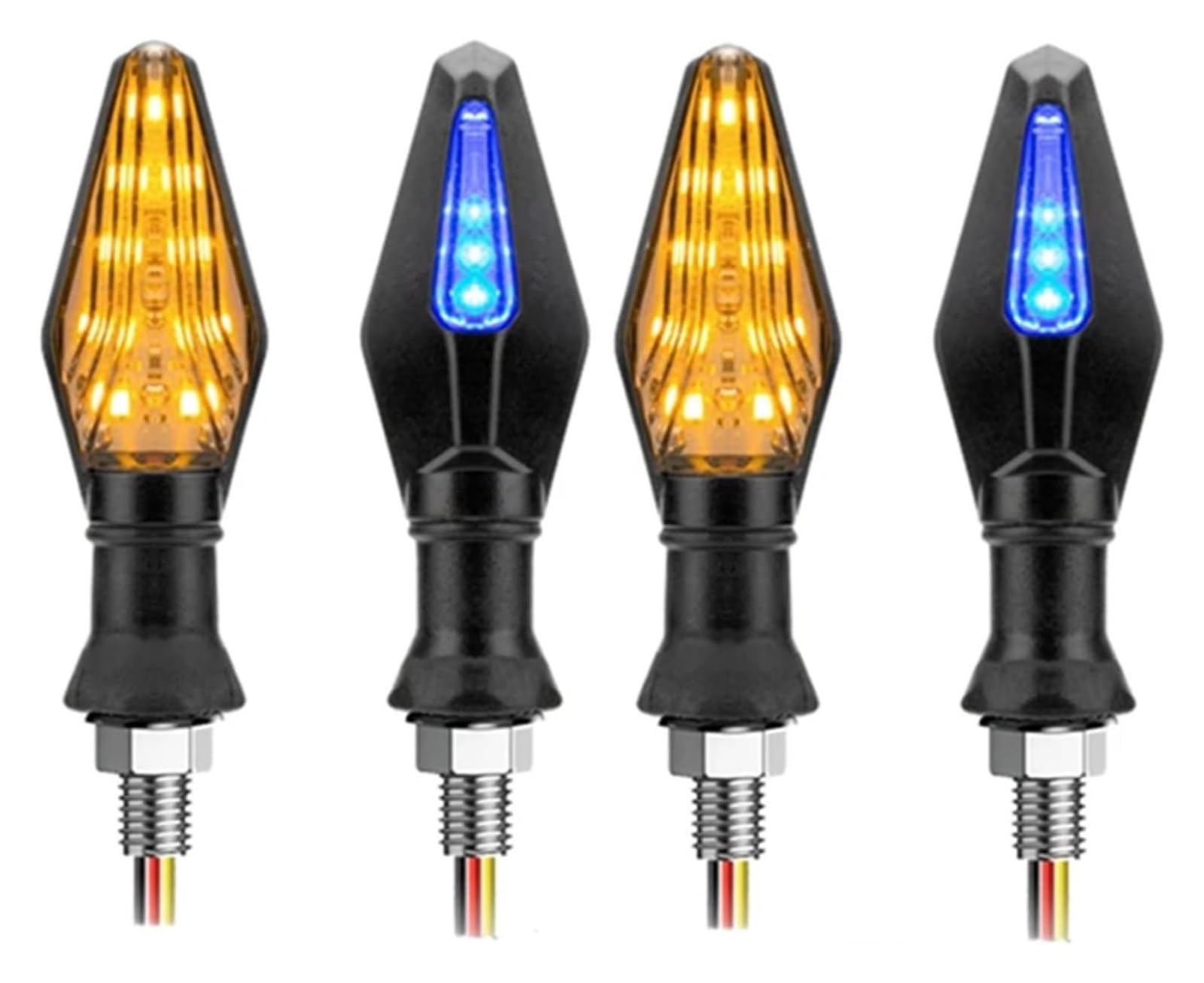 Indicatore di direzione Moto 12V Indicatore di Direzione per Moto Lampada Luci Lampeggianti(4Pcs)