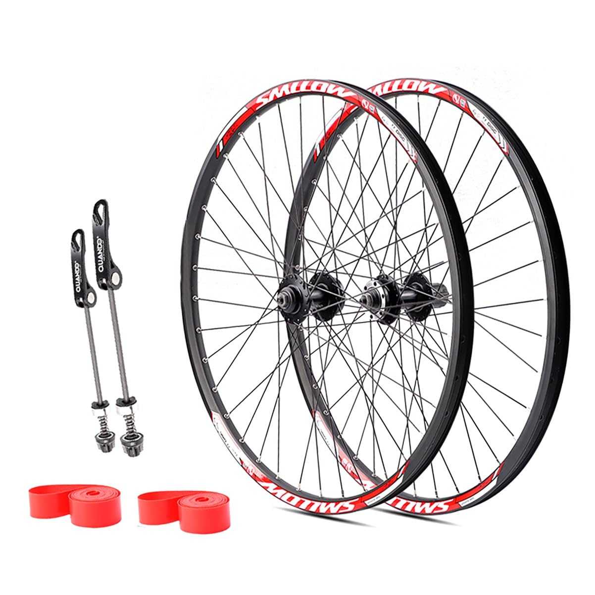 ZXGSXIOU 20/24'' Mountain Bike Wheelset BMX Folding Front/Rear Wheels Aluminum Alloy Double Wall Rims Disc Brake QR 100/135mm 32H For 7-11 Speed Cassette