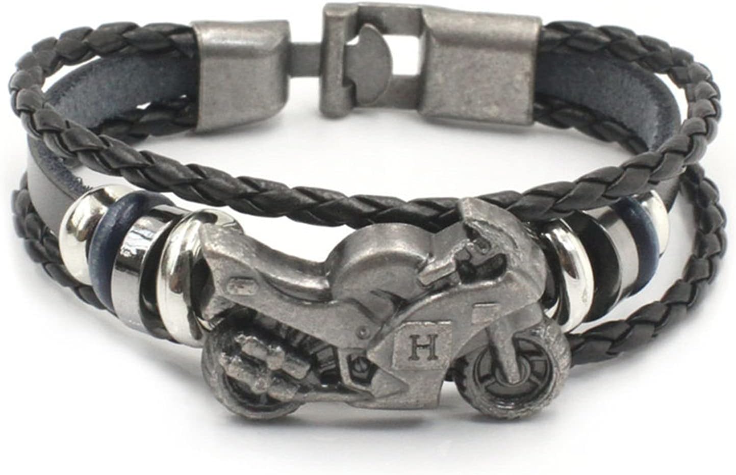 Bohemian Leather Bracelets for Men and Women Vintage Punk Alloy Butterfly Key Adjustable Beaded Wrap Multilayer Braided Cuff Bangles Wristband Wrist Decor Bracelet image 5