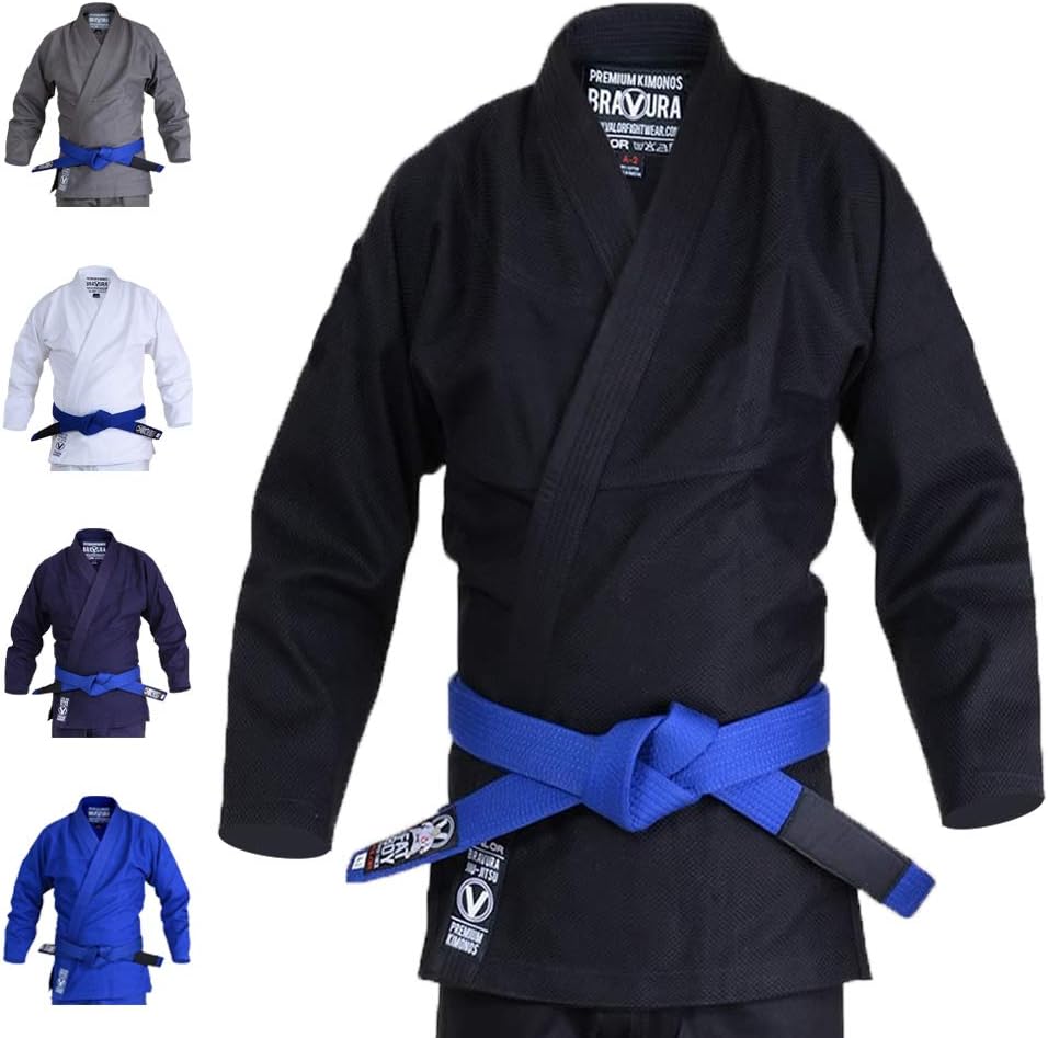 Valor Bravura Classic Plain BJJ GI with a Free Elite White Belt