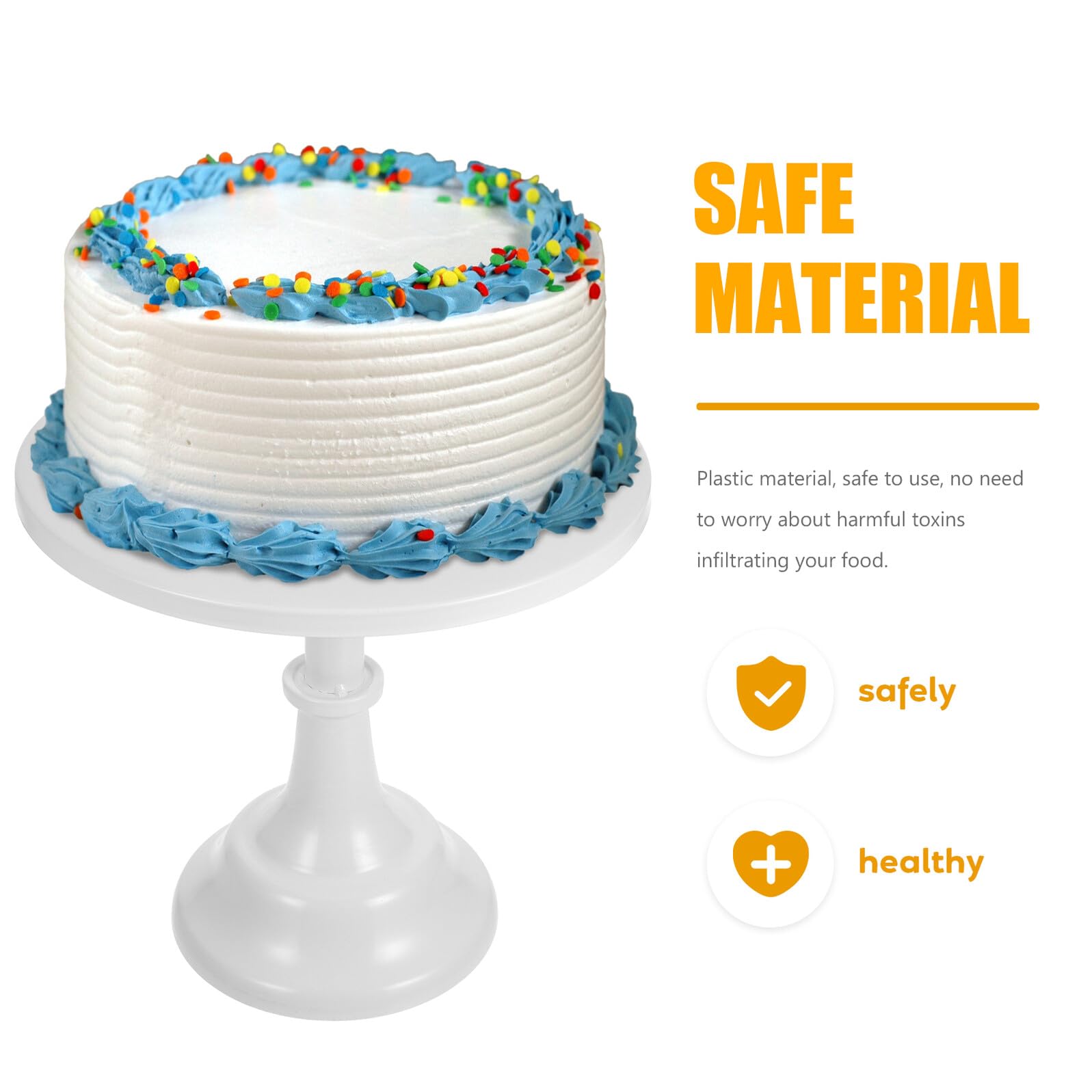 Ciieeo Alzata per Torta in Metallo Bianca 20x20x13 Cm, Supporto Stabile per Dessert e Torte da Festa, Espositore Elegante Stile Europeo per Matrimoni e Buffet