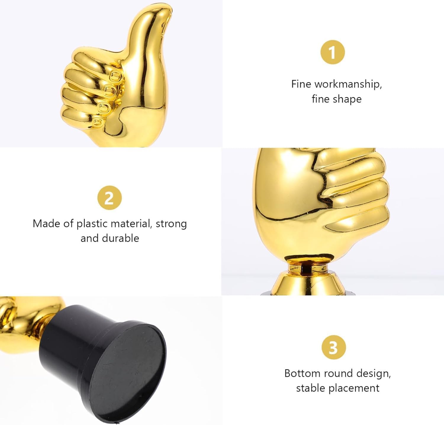 Golden Thumb Trophy,4Pcs Gold Trophy Plus Thumbs UP,Trophy Plus Thumbs UP,Trophies Thumbs up Trophies,Thumb Shaped Trophies Gold Trophy Awards Rewards Trophies Trophyr