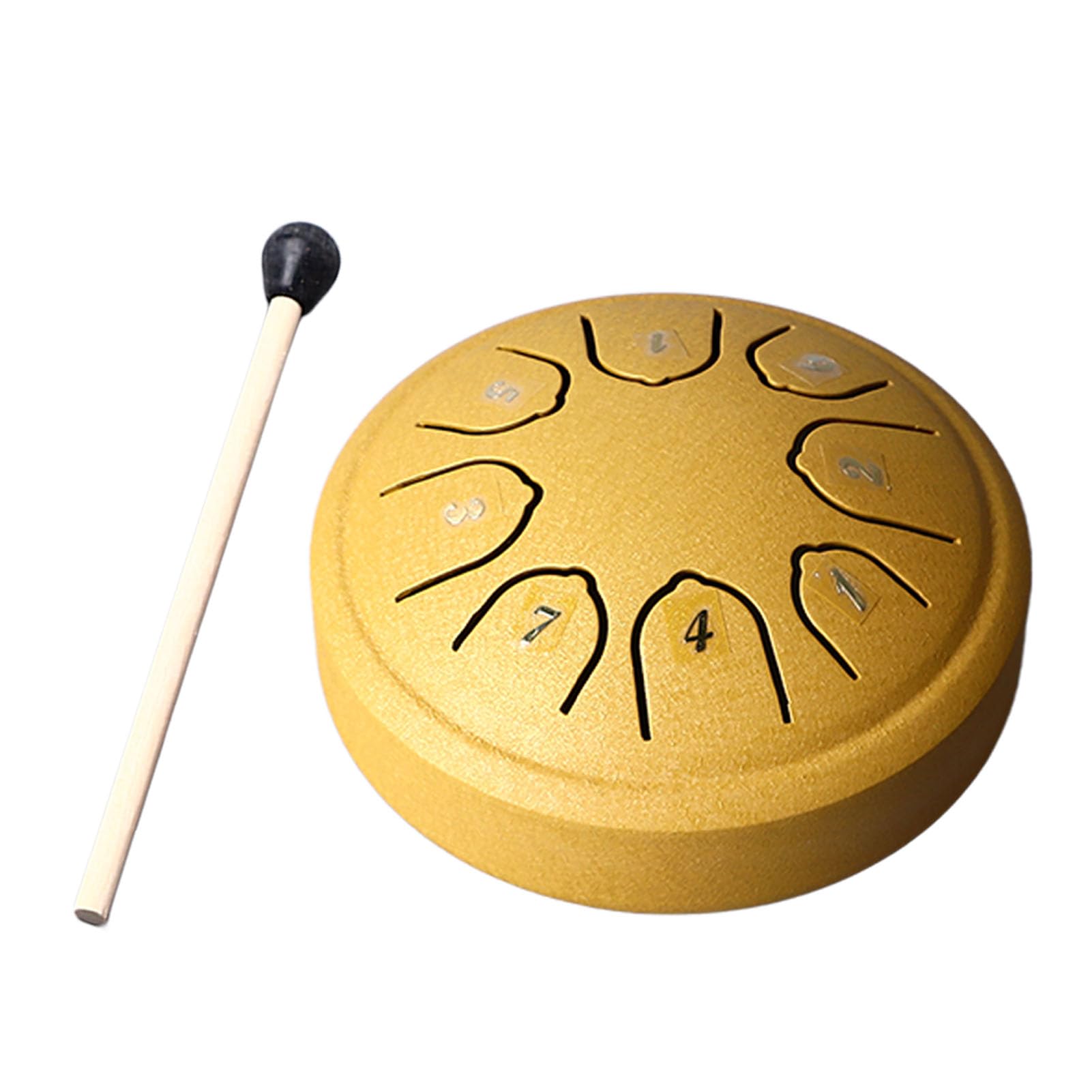 Zungentrommelinstrument aus Stahl, 11,4 cm, 8 Töne, C-Schlüssel, Karbonstahl, kleine Zungentrommel für Erwachsene, Kinder, Anfänger (Gold)