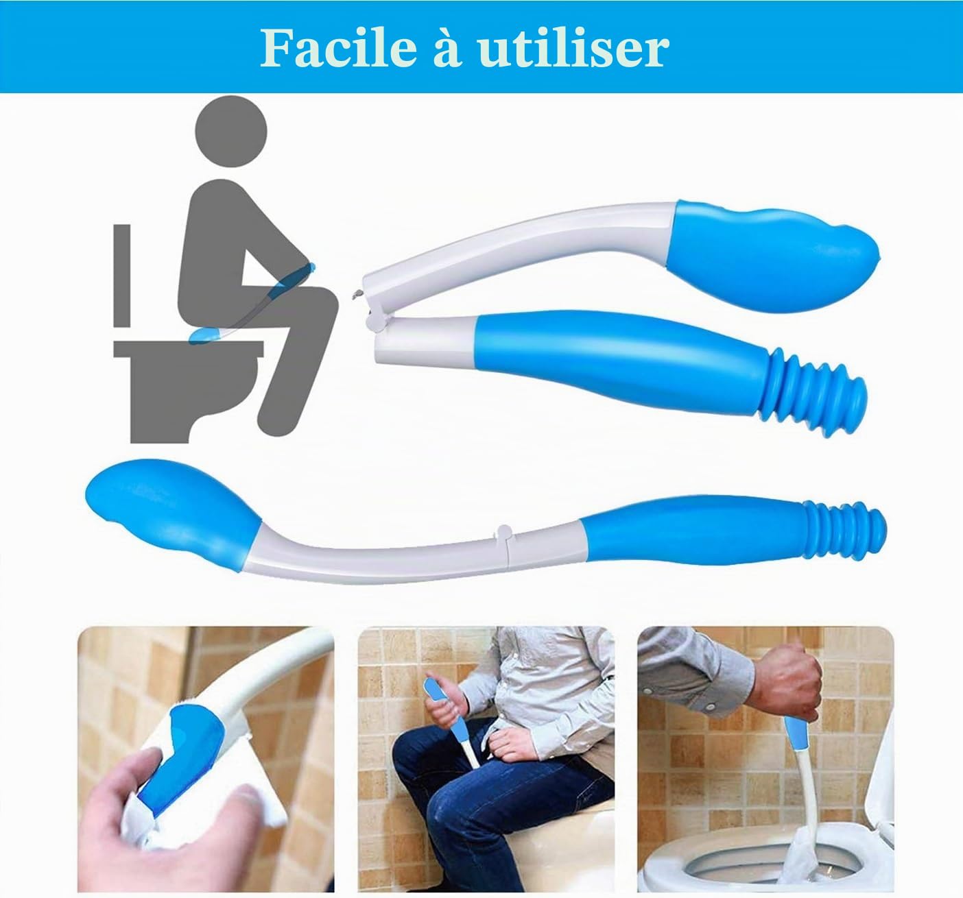 Outils de Toilette Pliables pour essuyer Les Fesses | essuie-fesses, aide à la toilette pour les personnes handicapées et les personnes âgées