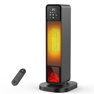 Calefactor Bajo Consumo, 2200W PTC Calefactor,Silencioso, Temporizador de 8 h, Pantalla Táctil/Control Remoto, Antivuelco, para Dormitorios y Oficinas - Amazon product rated Grade A