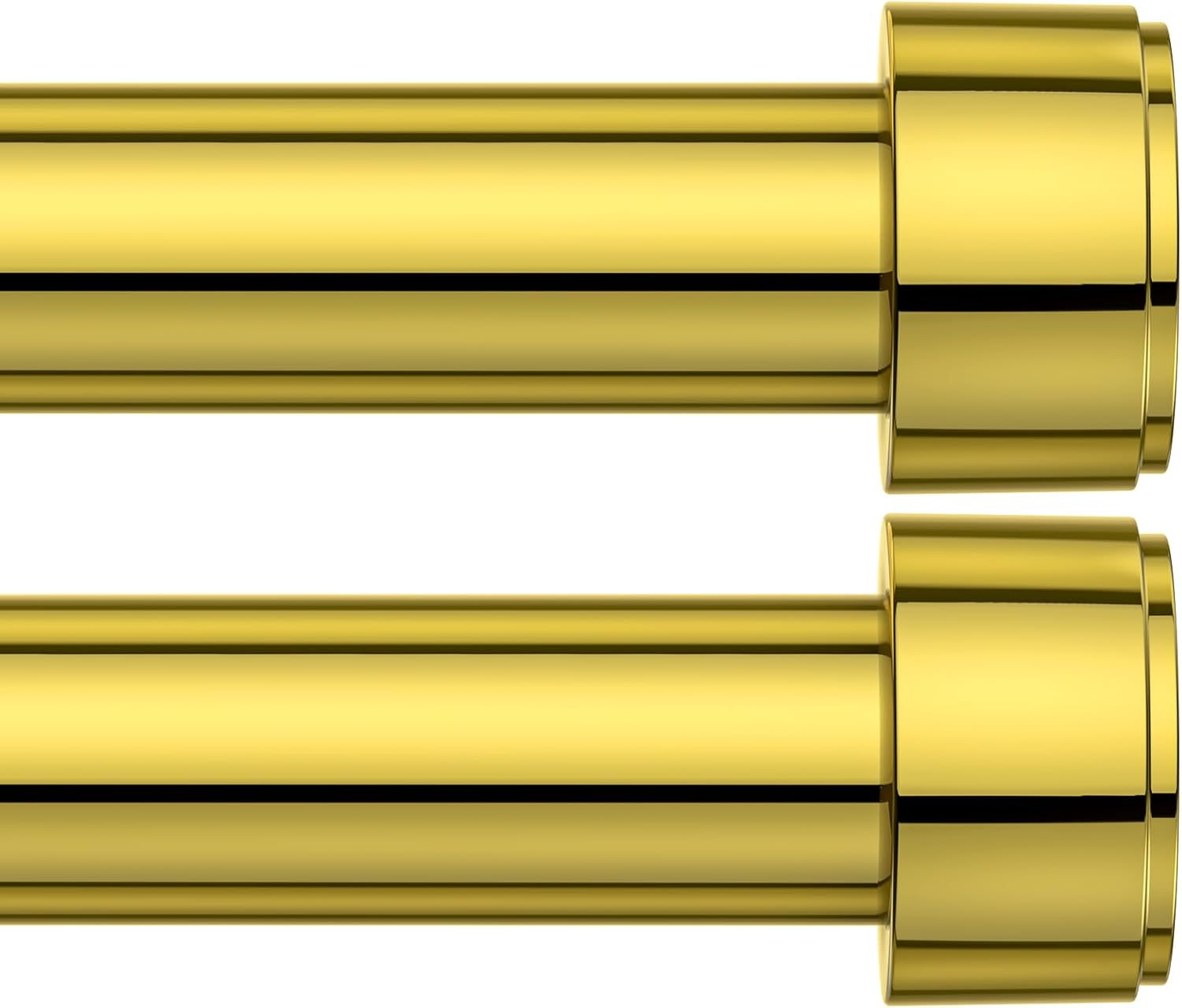 2 Pack Curtain Rods for Windows 32-144 Inch, 1 Inch Adjustable Gold Curtain Rod Set with Brackets, Easy Install