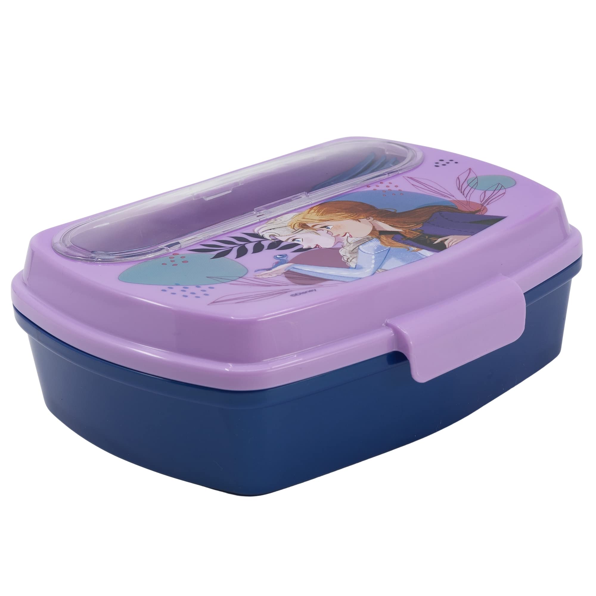 Stor Colourful 74209 Rectangular Sandwich Toaster With Cutlery From Frozen Trust The Journey Lunch Box, Plastic,