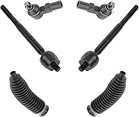 Vista 57 de TRQ Kit de dirección interior y exterior para lado del conductor y del pasajero delantero, con cremallera de dirección y fuelle de piñón compatible