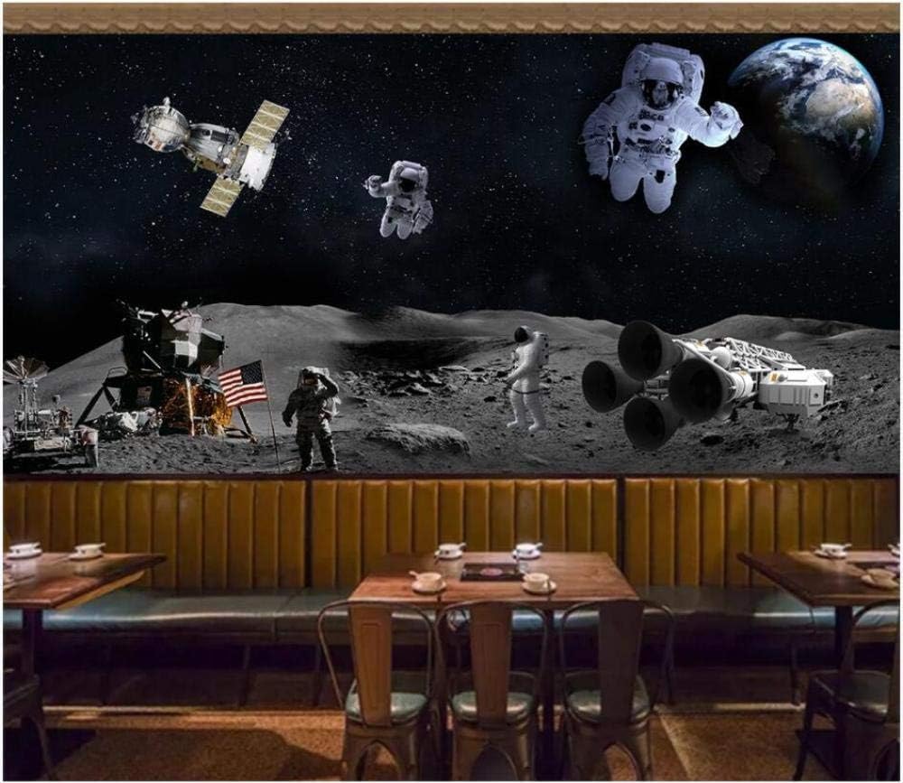 Lo Spazio Gli Astronauti La Luna Moderna Carta Da Parati 3d In Seta Goffrata Materiale Ideale Per La Camera Letto Del Soggiorno-300cm×210cm